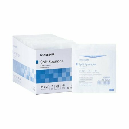 MCKESSON IV/Drain Split Dressing, 2 x 2 Inch, 2PK 16-42026